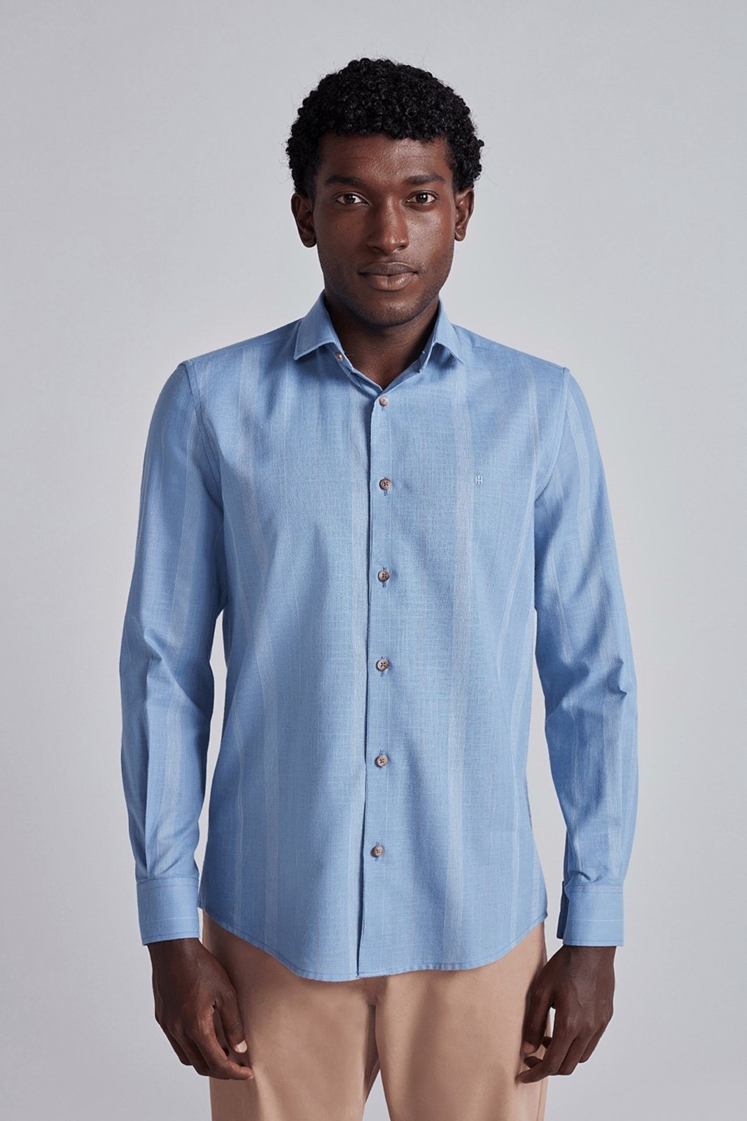 Imagem principal HIGHSTIL Camisa Slim Fit Listrada Médio HIGHSTIL azul