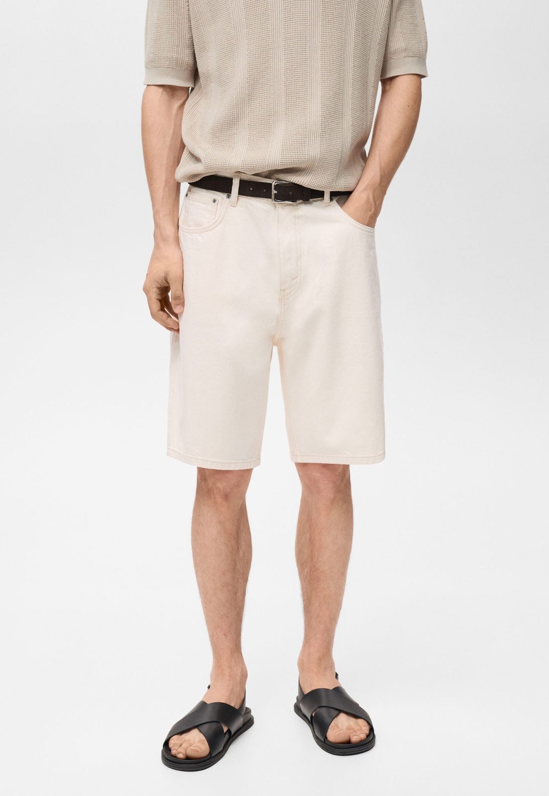 Imagem principal Bermuda Jeans MANGO Reta Color Off-White Mango off-white white