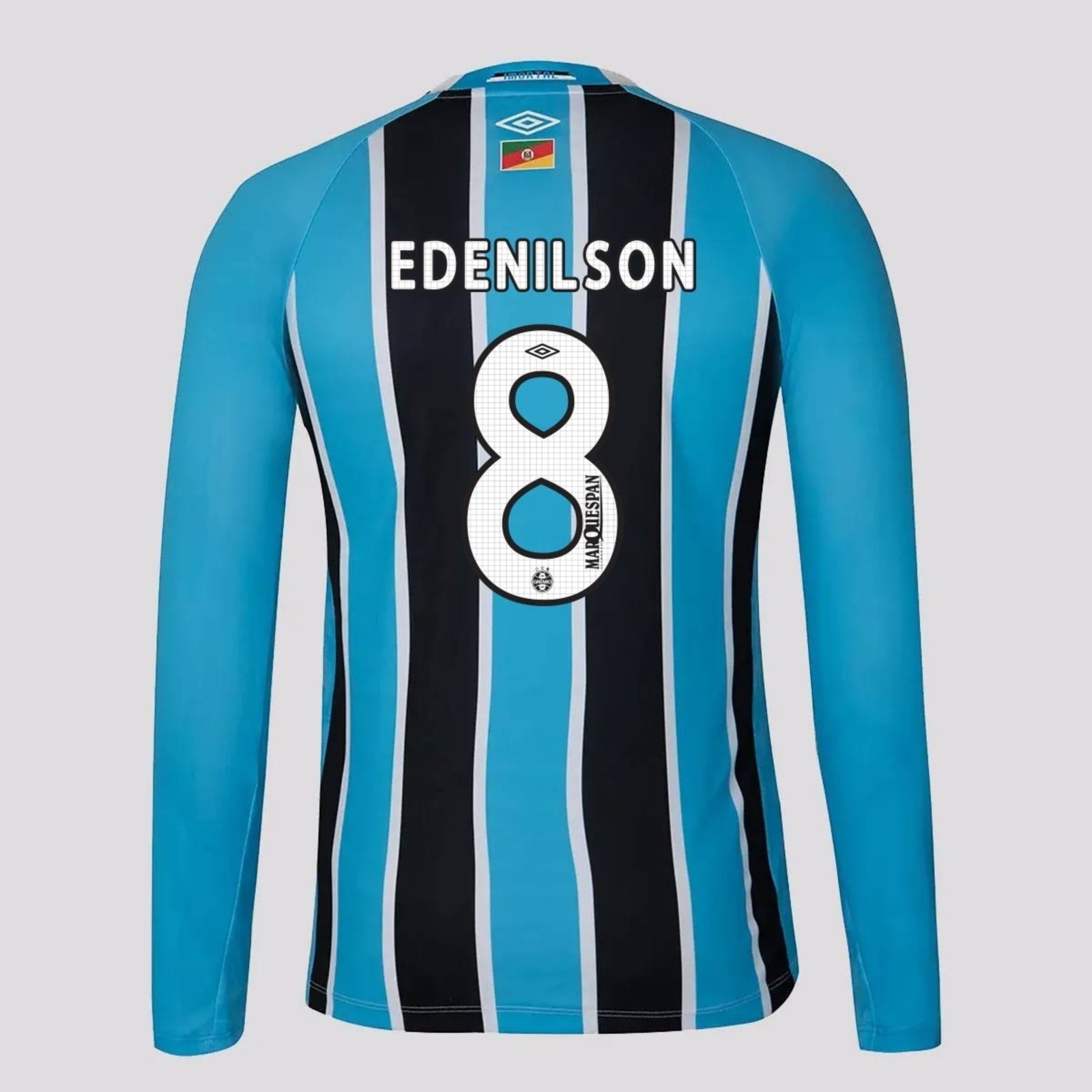 Imagem principal Camisa Umbro Grêmio I 2025 Manga Longa 8 Edenilson Umbro preto