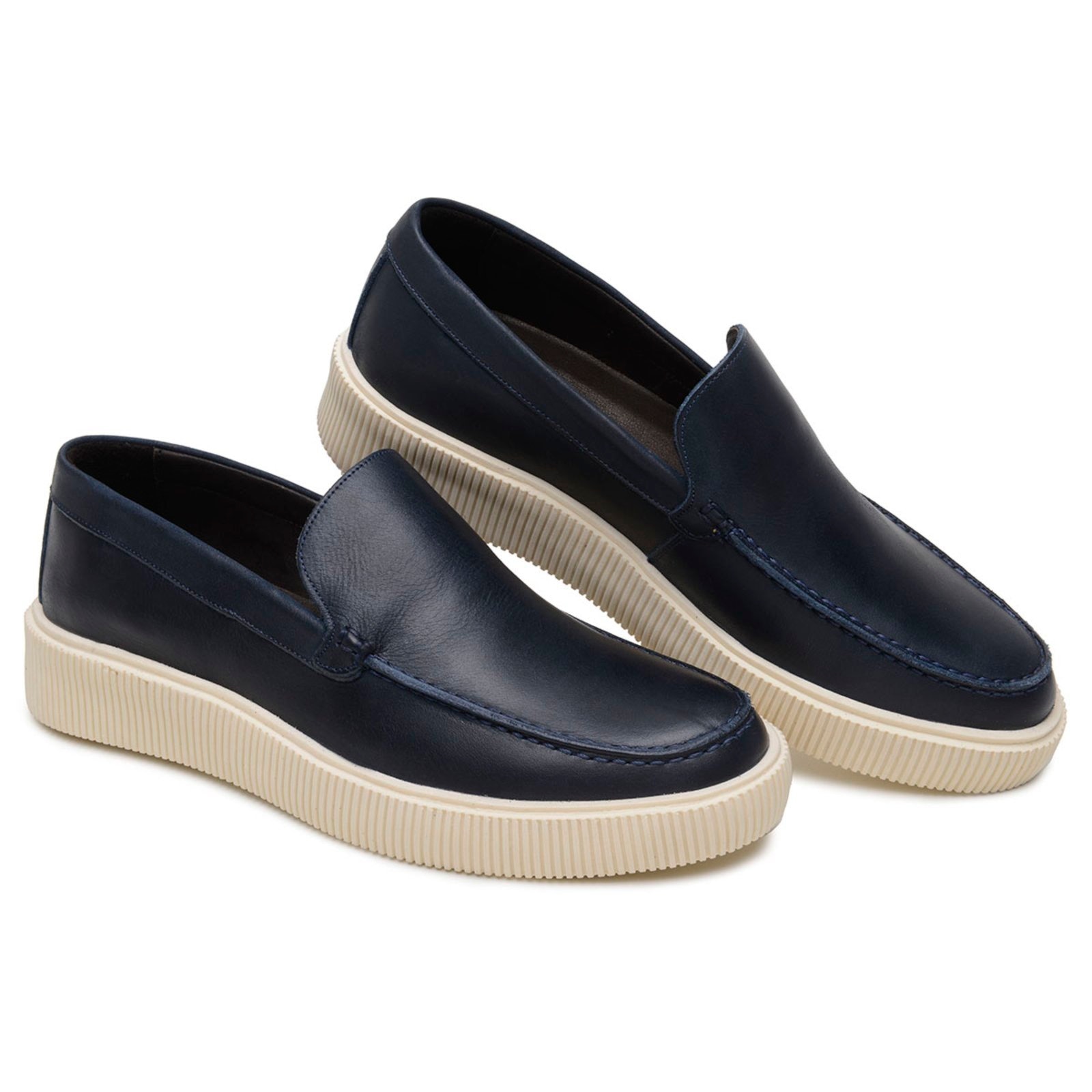 Imagem principal Sapato Masculino De Couro Anna Andrade Casual Social Slip On Mocassim Drive Conforto Azul Anna Andrade azul marinho