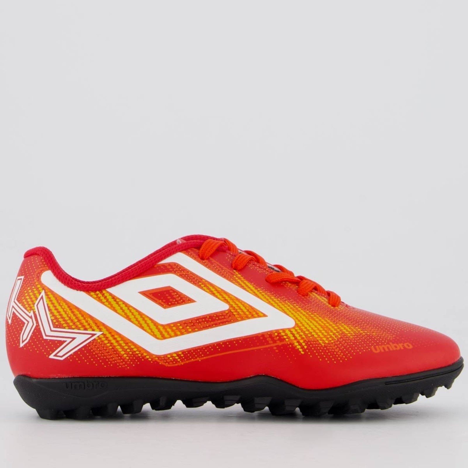 Imagem principal Chuteira Umbro Heatmap Society Juvenil Vermelha e Laranja Umbro branco