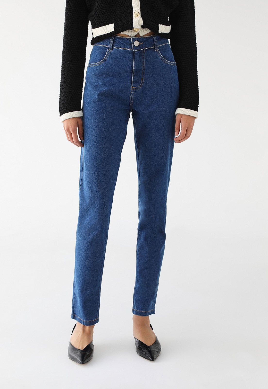 Imagem principal Calça Jeans Morena Rosa Skinny Viés Azul Morena Rosa azul rosa