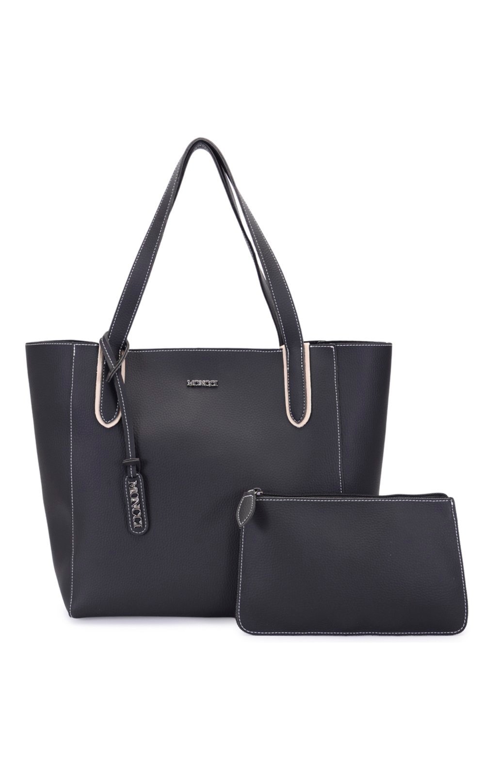 Imagem principal Bolsa de Ombro Grande Moncci Fechamento de zíper com Detalhes Branco MONCCI multicolorido/preto