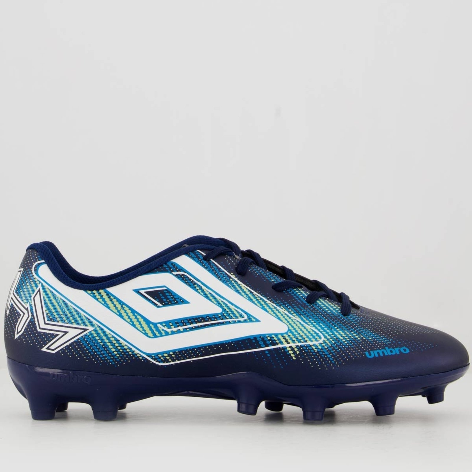 Imagem principal Chuteira Umbre Hearmap Campo Marinho e Branca Umbro azul marinho