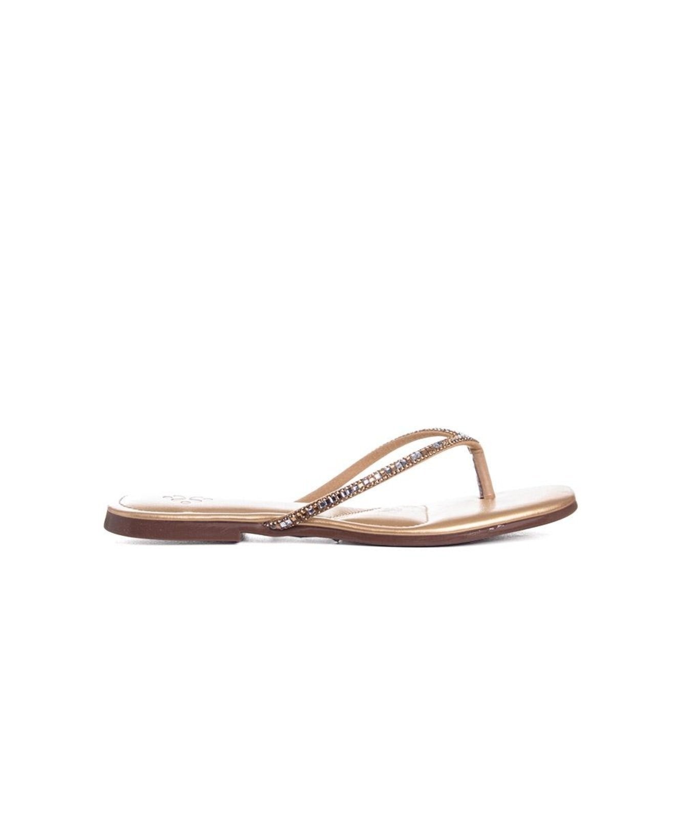 Imagem principal Tamanco Rasteira Pixolé Strass Ouro Incolor Pixolé dourado