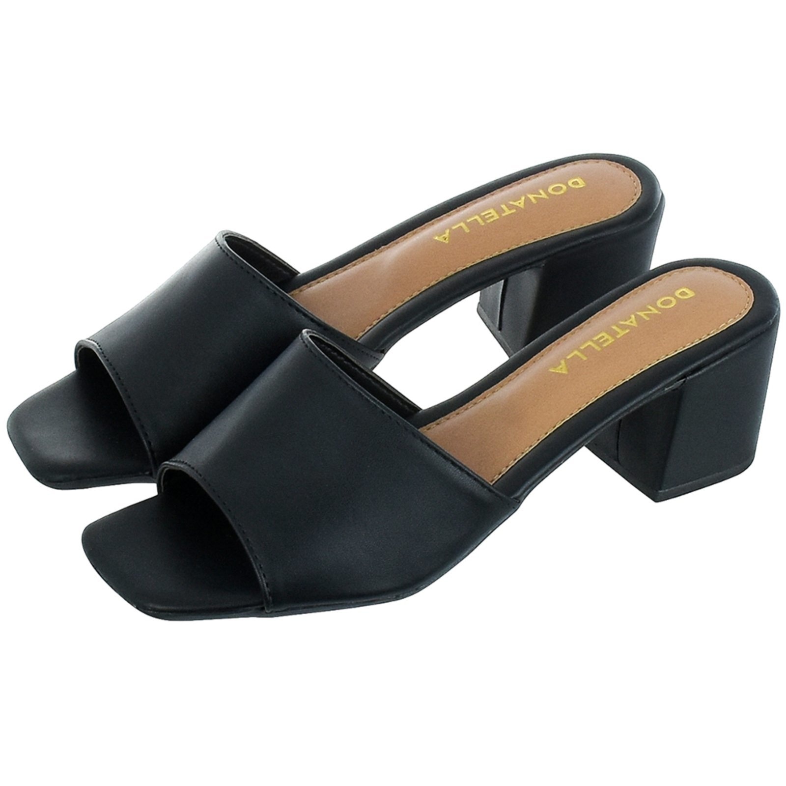 Imagem principal Sandália Feminina Tamanco Salto Bloco Donatella Shoes Liso Monte Shoes preto