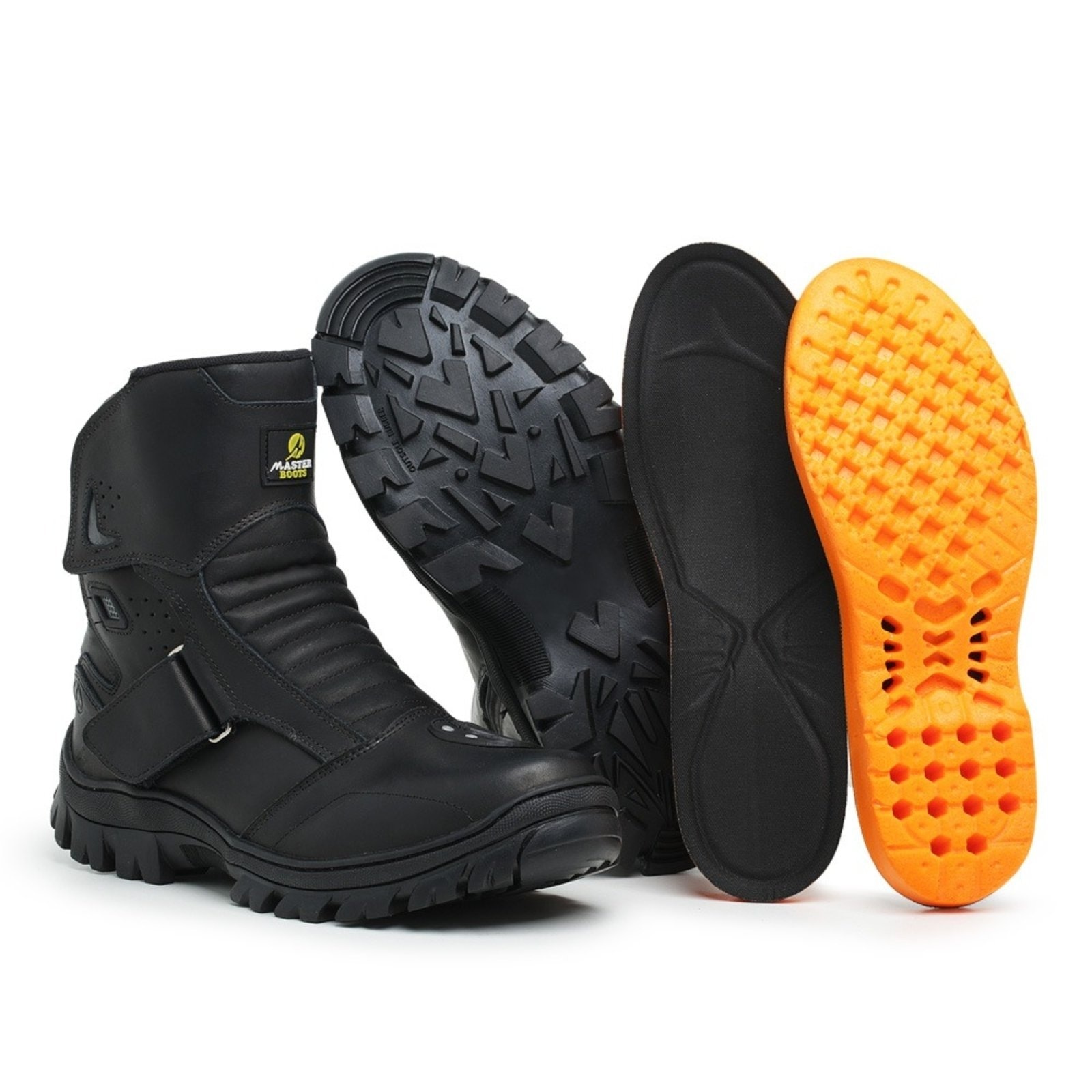 Imagem principal Bota Masculina Motoqueiro em Couro Confort Plus Preta ZAFREM preto