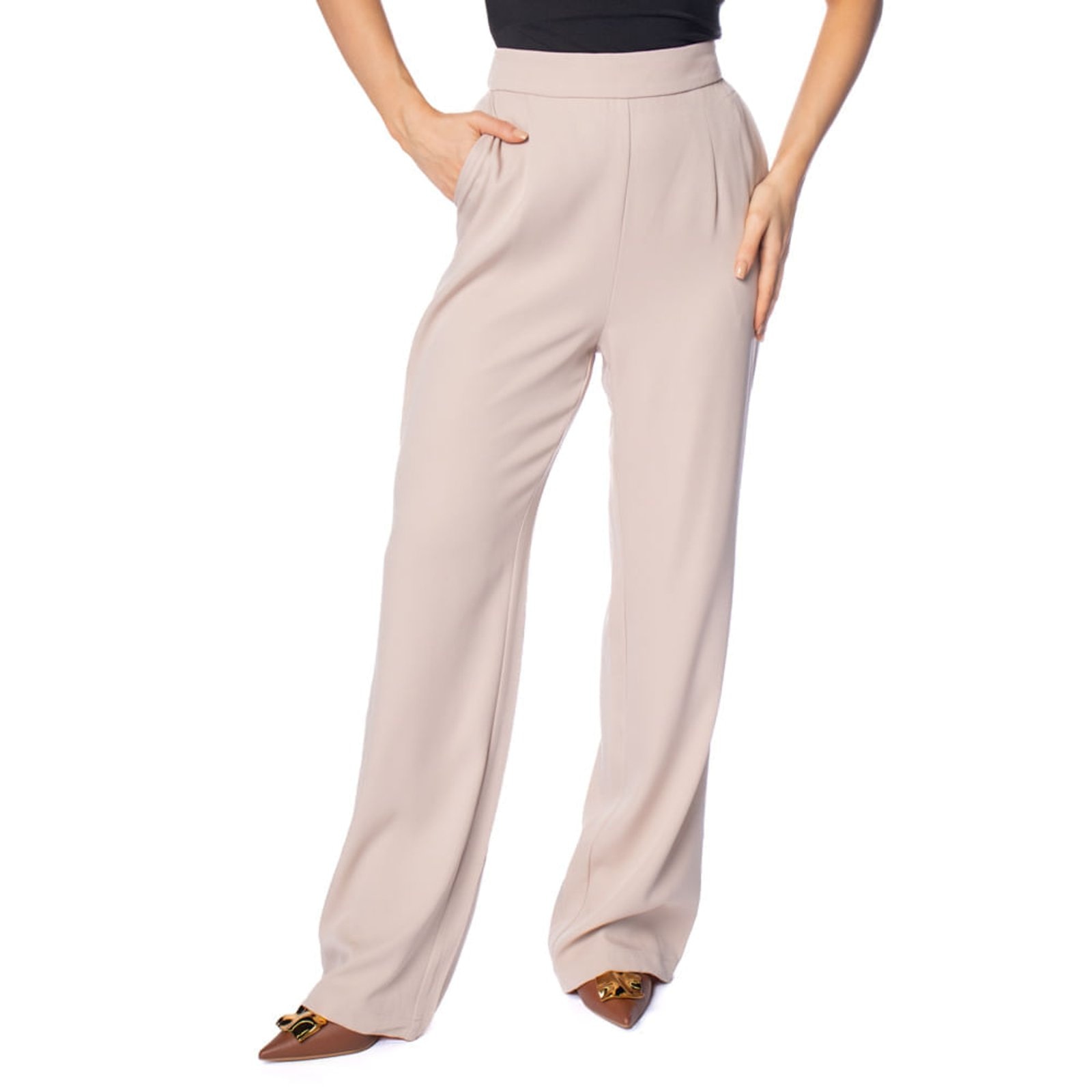 Imagem principal Calça Feminina Pellini Wide Leg Alfaiataria Pellini bege