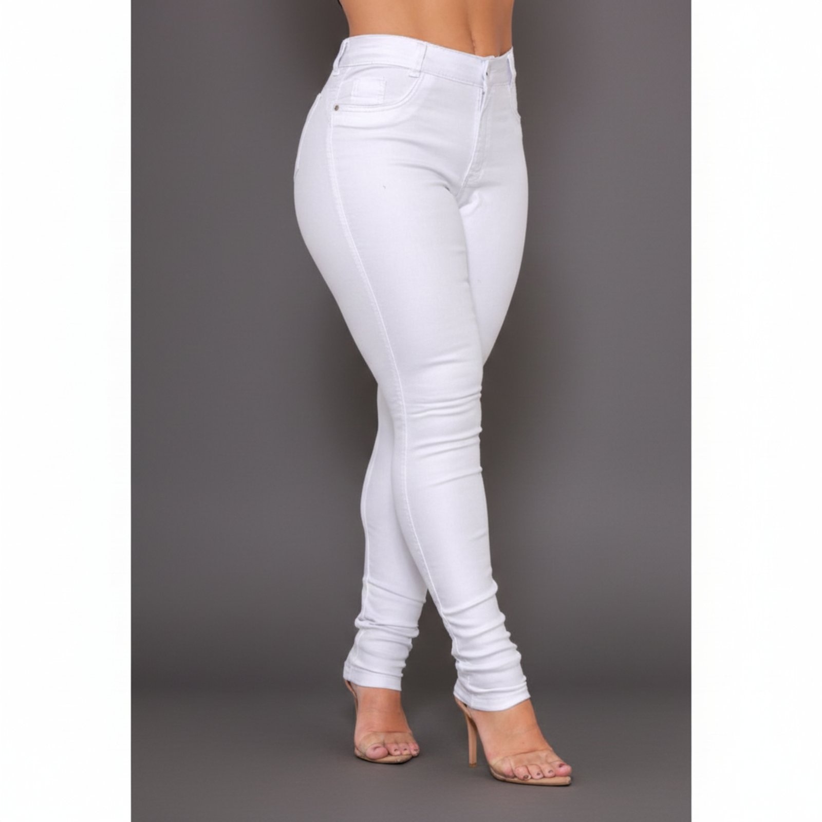 Imagem principal Calça Moda Feminina Skinny Sarja Branca Jeans Loka branco