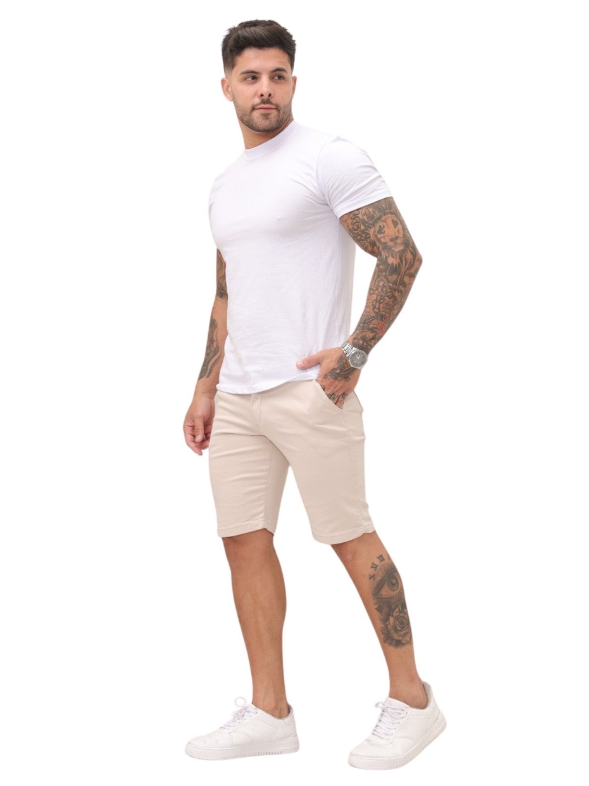 Imagem principal Bermuda Masculina Sarja Jeans Light JEANS LIGHT bege