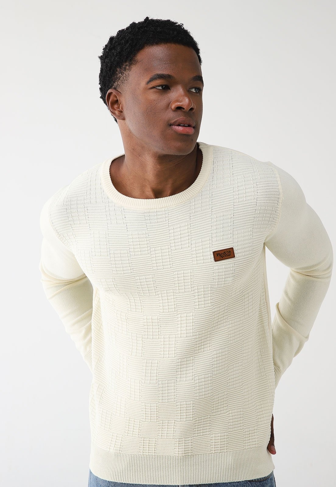 Imagem principal Suéter Tricot Red Nose Reto Texturizado Branca Red Nose branco red