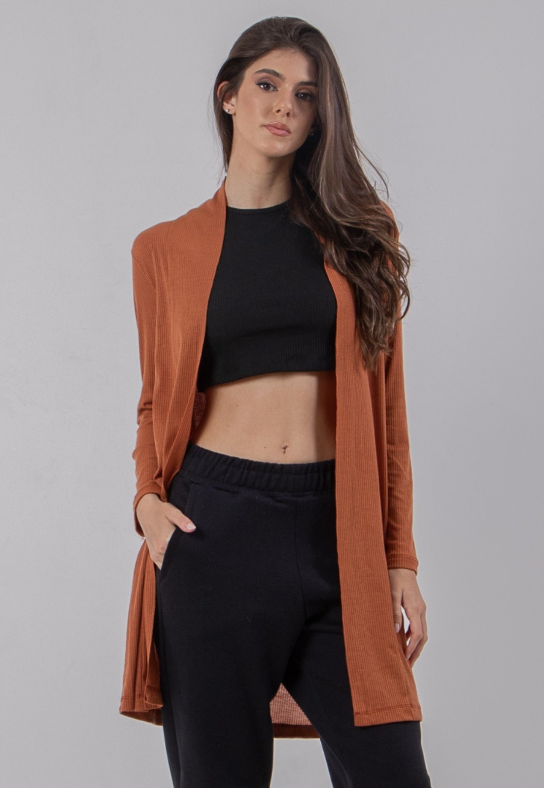 Imagem principal Quimono Rioutlet Canelado Terracota Rioutlet vermelho