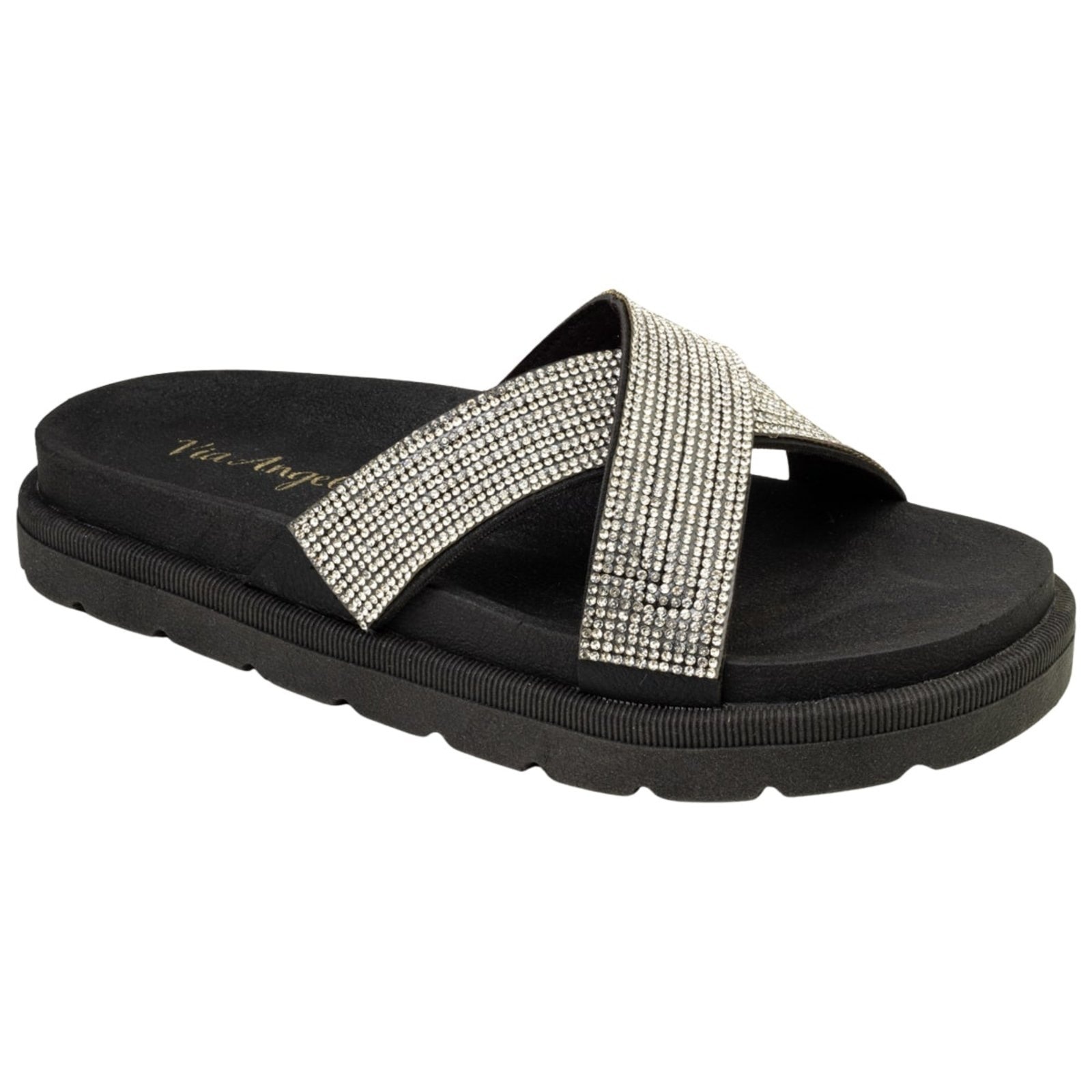 Imagem principal Tamanco Feminino X Strass Dia a Dia Anatômico Confortável Via Angel 8301 VIA ANGEL preto