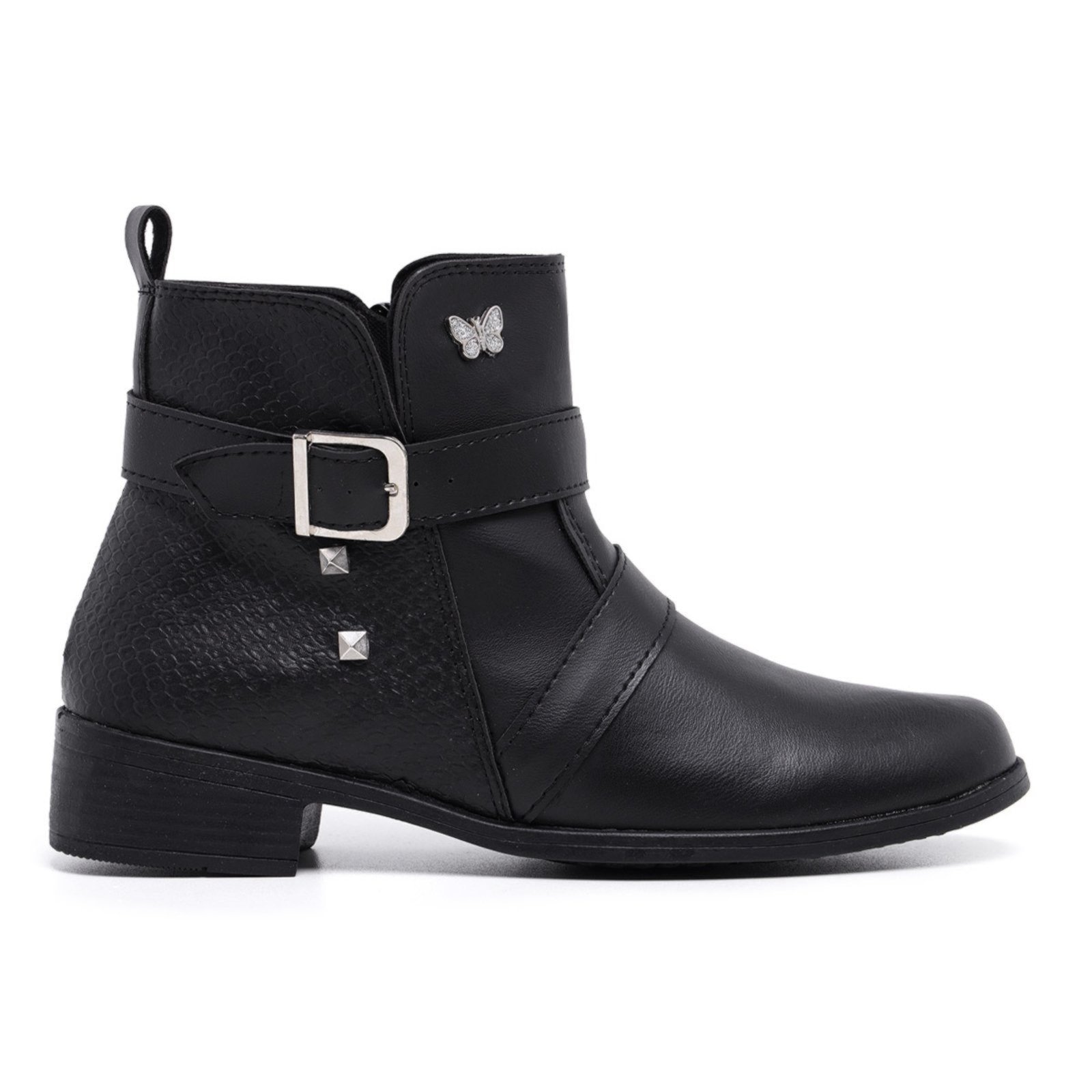 Imagem principal Coturno Feminino Bota Cano Curto Macia Leve Schiareli 11400 Preto Fosco Schiareli marrom