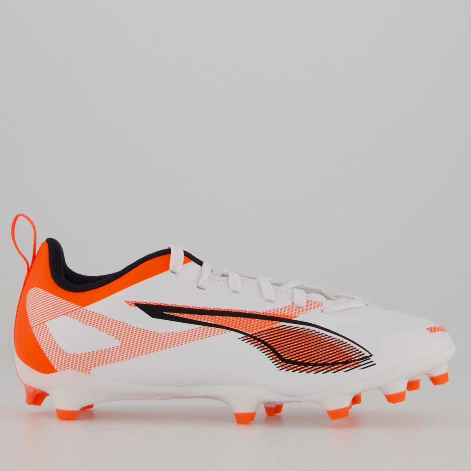 Imagem principal Chuteira Puma Ultra 5 Play FG/AG Campo Juvenil Branca e Laranja Puma branco