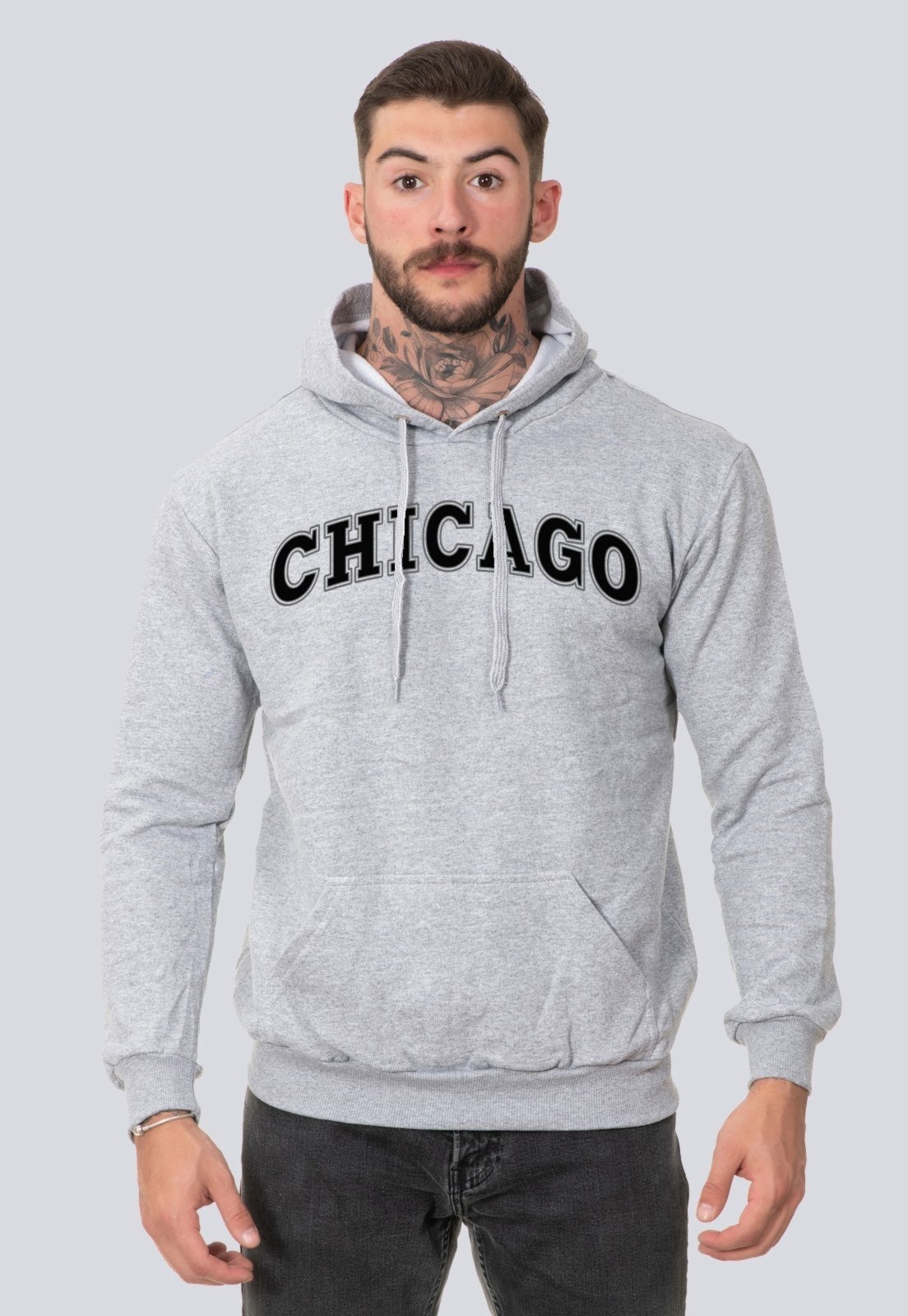 Imagem principal Moletom Masculino Flanelado Blusa de Frio Casual Chicago Lucas Lunny cinza