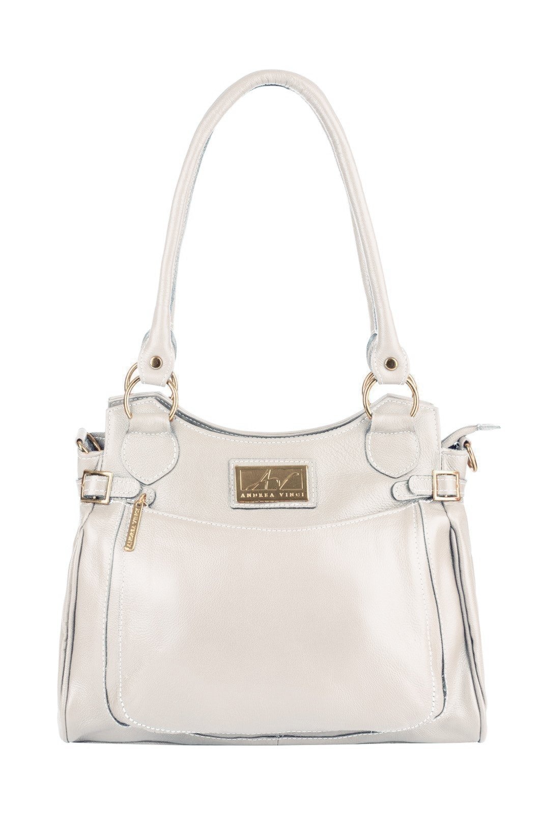 Imagem principal Bolsa Andrea Vinci grande de couro liso Lúcia - Marfim Andrea Vinci bege