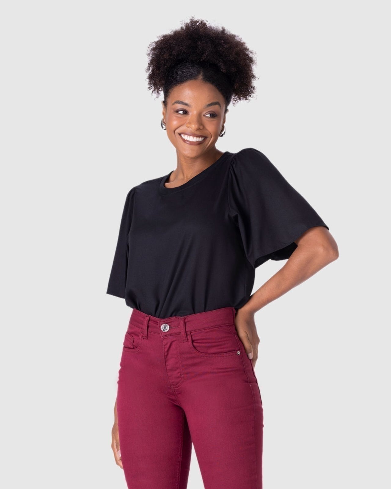 Imagem principal Calça Skinny Feminina Cintura Média Em Flex Jeans Malwee vermelho