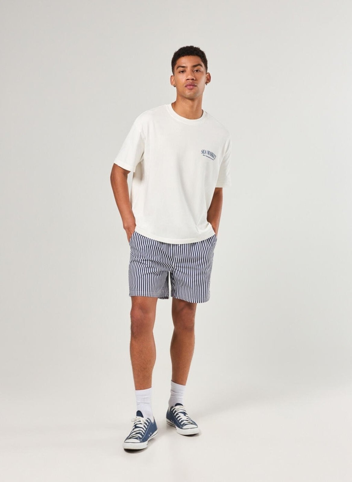 Imagem principal Bermuda Tecido Texturizado Listras Youcom off-white