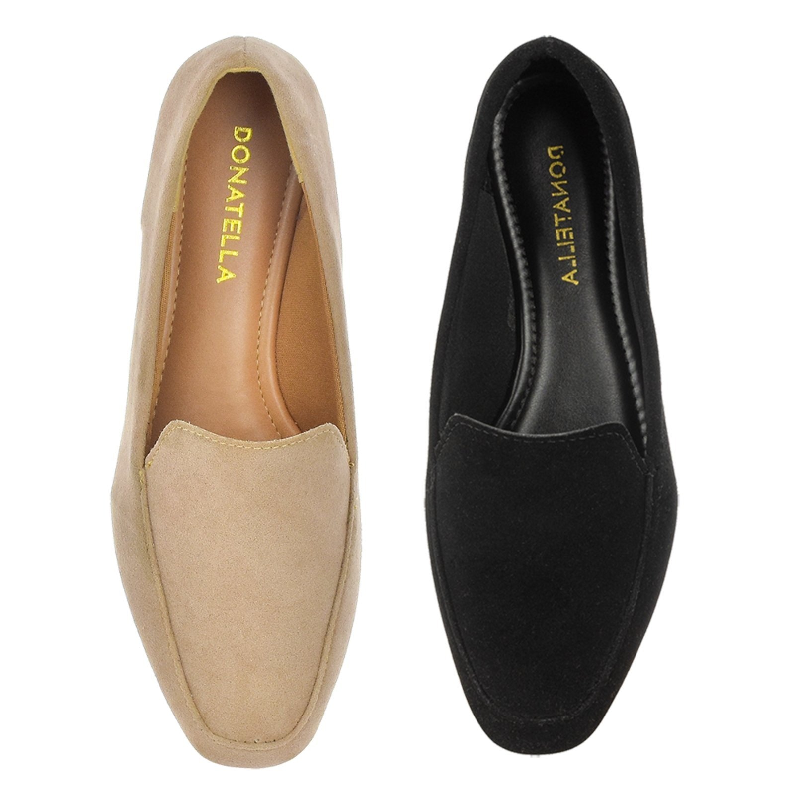 Imagem principal Kit 2 Pares Mocassim Feminino Donatella Shoes Preto e Camurça Donatella Shoes nude/preto nude