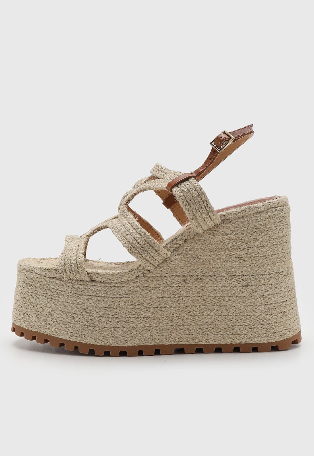 Imagem principal Sandália Feminina Luiza Barcelos Plataforma Tramada Natural Luiza Barcelos bege natural