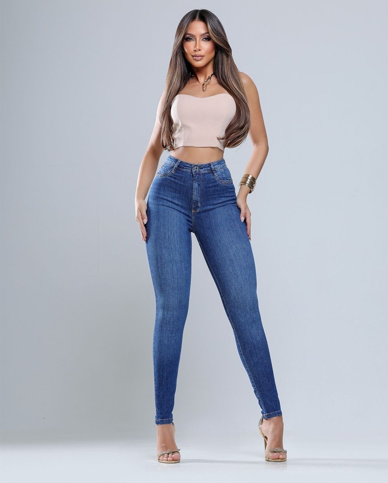 Imagem principal Calça Skinny Feminina Cintura Alta 24971 Escura Consciência jeans