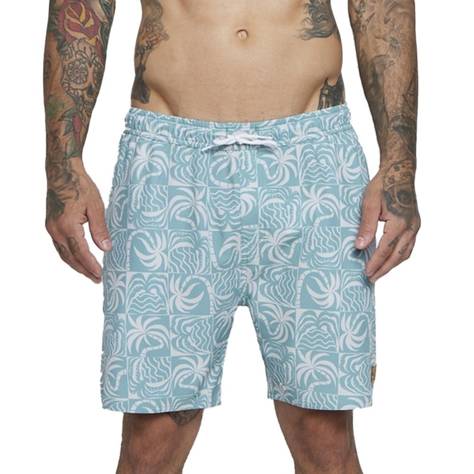 Imagem principal Bermuda RVCA Exotica Elastic 18" SM25 Masculina Multi Cores" RVCA azul