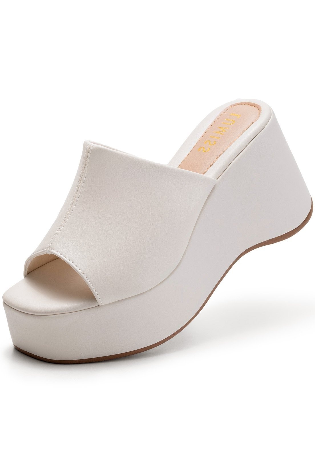 Imagem principal Sandália Feminina Lumiss Plataforma Tamanco Anabela Meia Pata Off White LUMISS off-white white