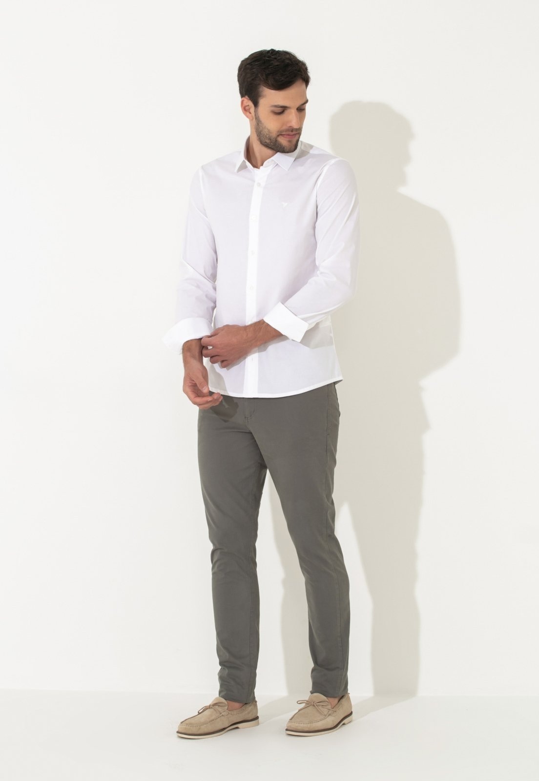 Imagem principal Calça Sarja Traymon Slim 5 Bolsos Cimento Traymon cinza