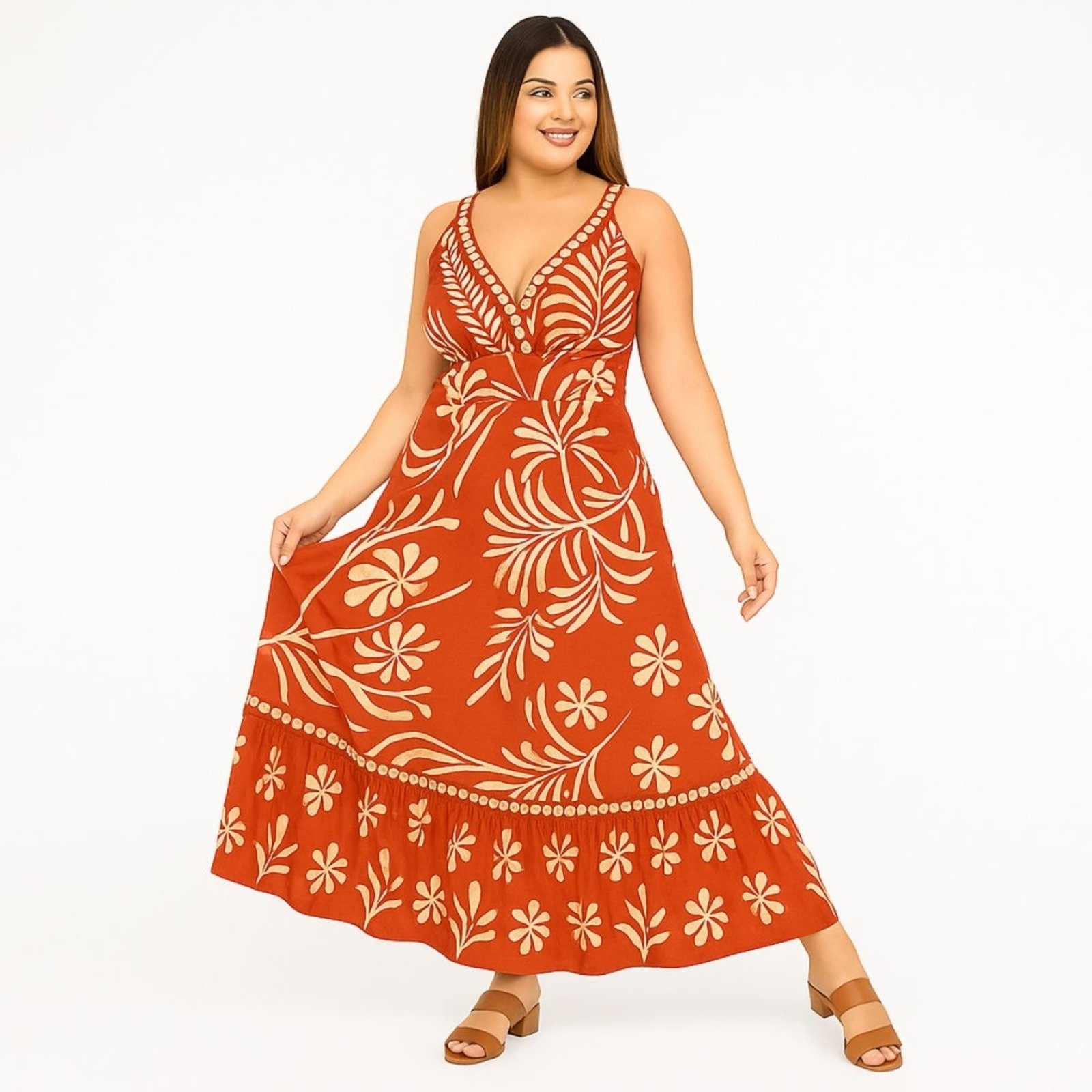 Imagem principal Vestido Indiano FMF Boho Chic Estampado FMF marrom