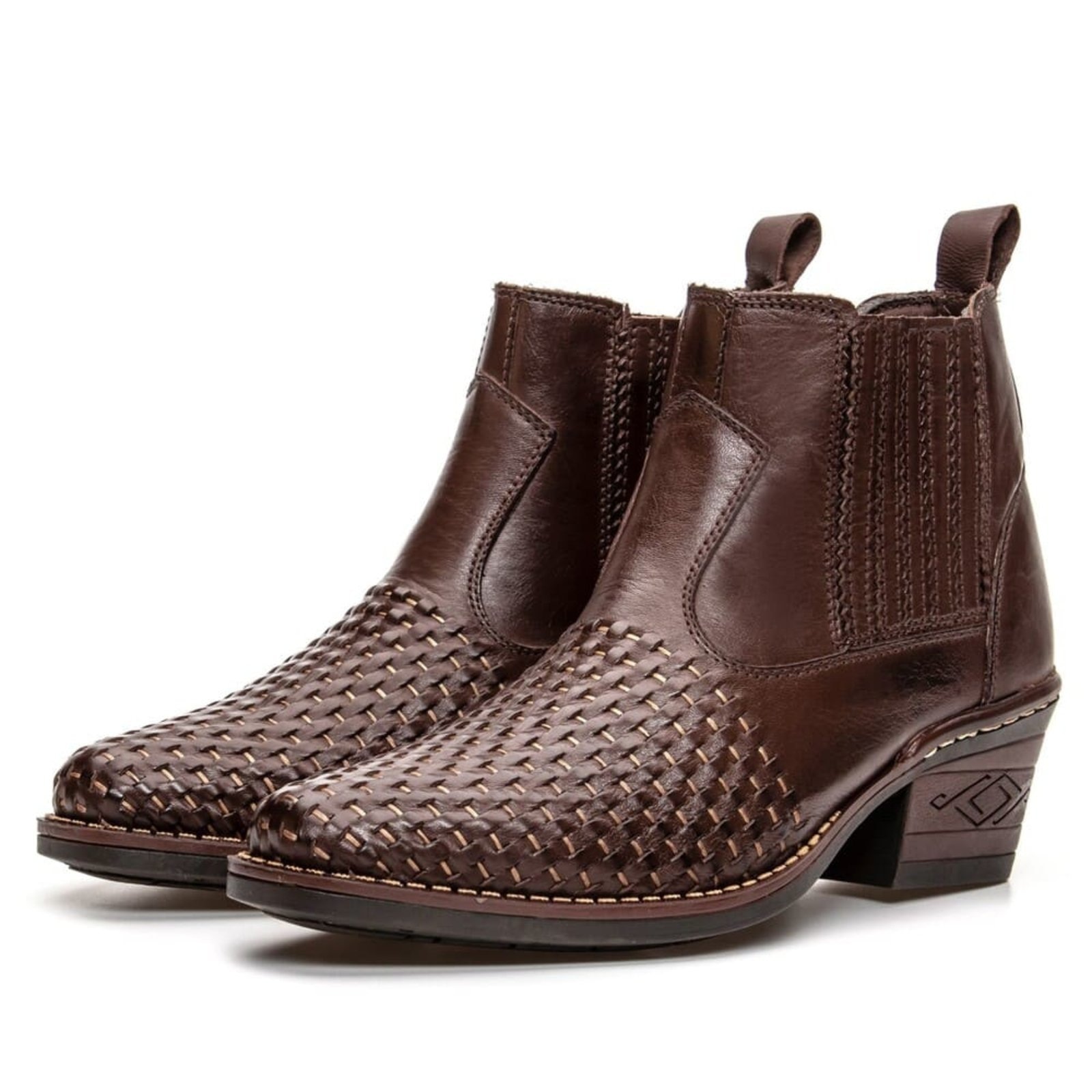 Imagem principal Bota Country Masculina de Couro Tresse Clube do Sapato de Franca DFT Texan West Clube do Sapato de Franca café