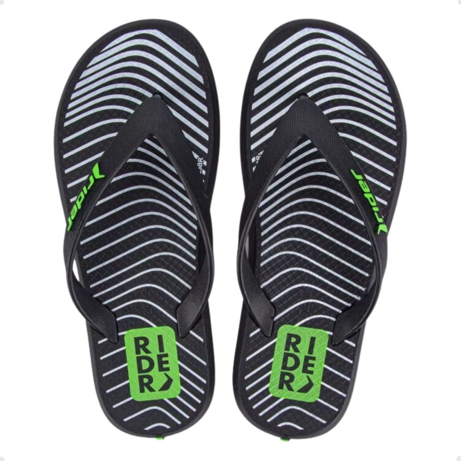 Imagem principal Chinelo Masculino Dedo Rider R1 Style Preto E Verde Rider preto verde