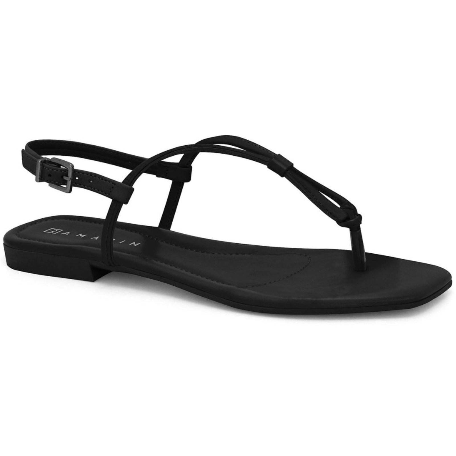 Imagem principal Sandália Rasteira Feminina Preta Ramarim 2421203-6 RAMARIM preto