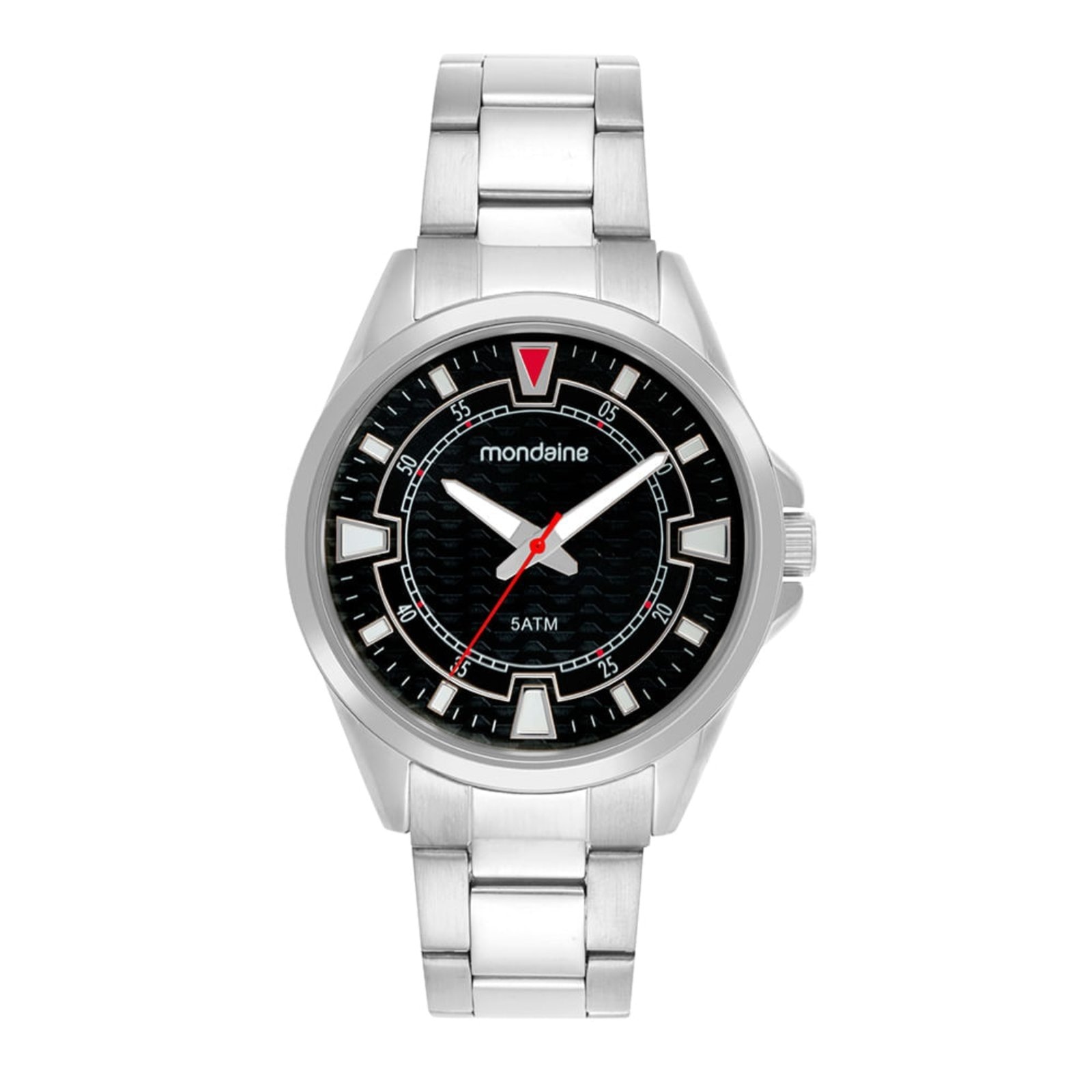 Imagem principal Relógio Masculino Mondaine Aço Analógico Mostrador Preto Mondaine prata