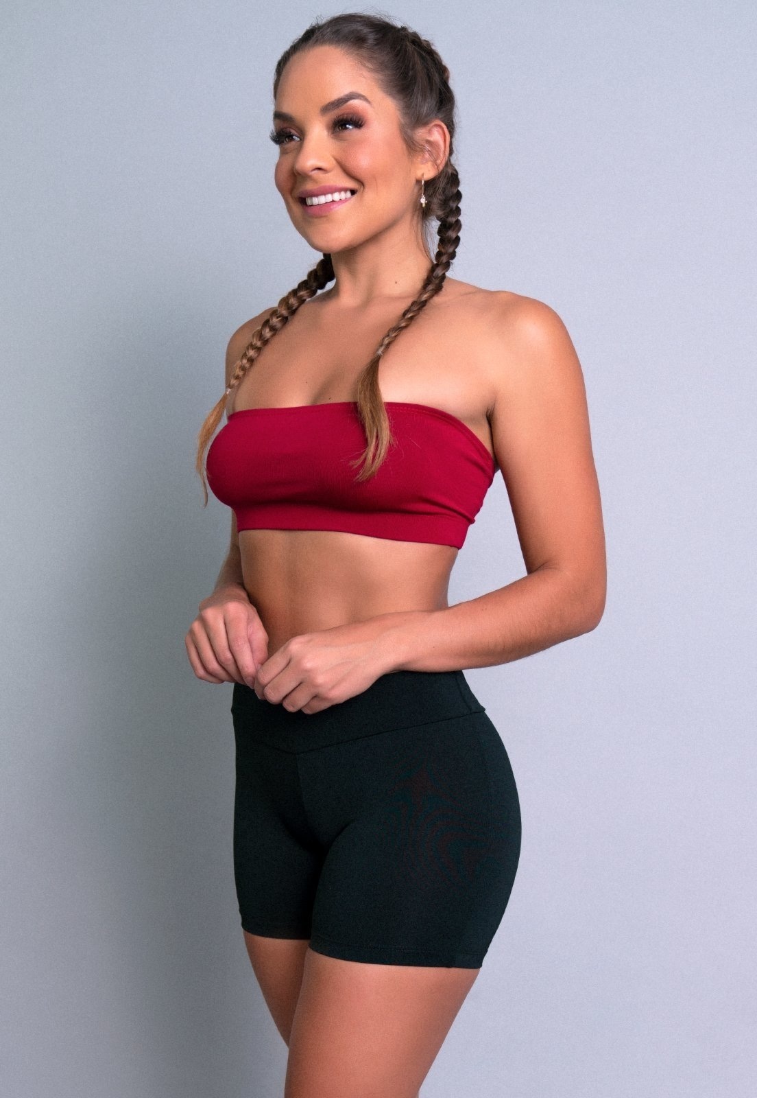 Imagem principal Short MVB Modas Curto Cintura Alta Fitness Suplex Liso Mvb Modas preto