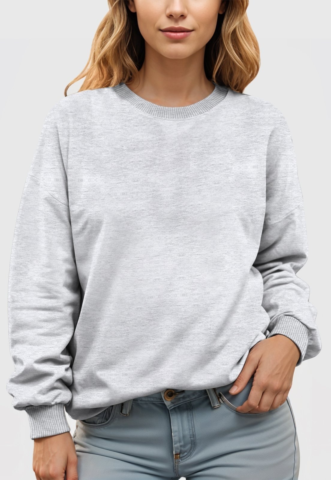 Imagem principal Kit 2 Moletom Gola Redonda Feminino Flanelado Benellys Liso com Benellys cinza/preto