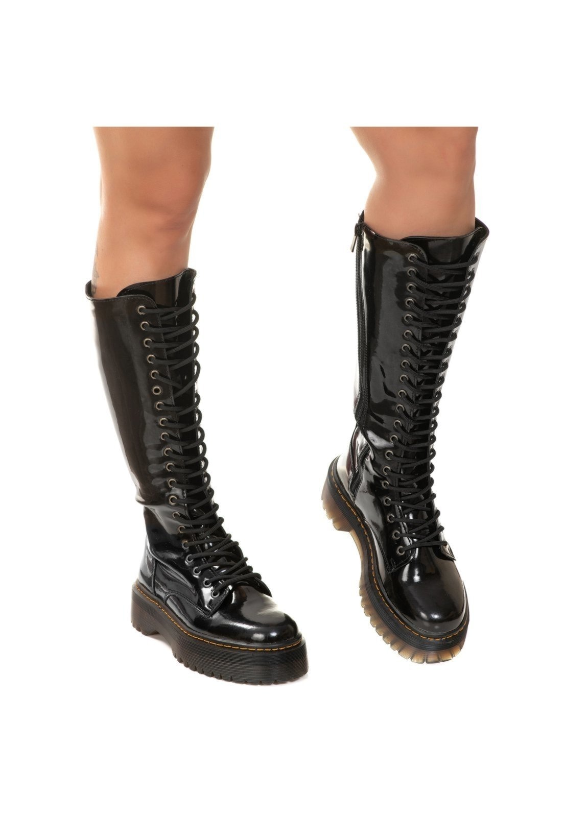 Imagem principal Coturno Estilo Inglês Cano Longo Verniz ESTILO VEGGIE SHOES preto