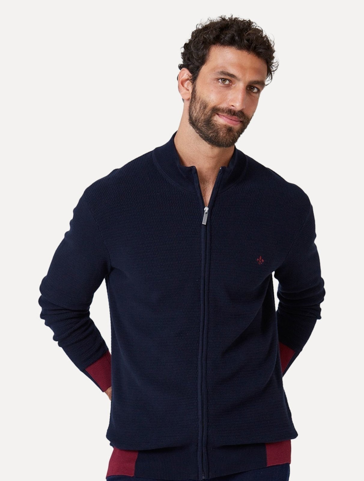 Imagem principal Blusa Dudalina Masculina Tricot Microtextura Dudalina azul marinho