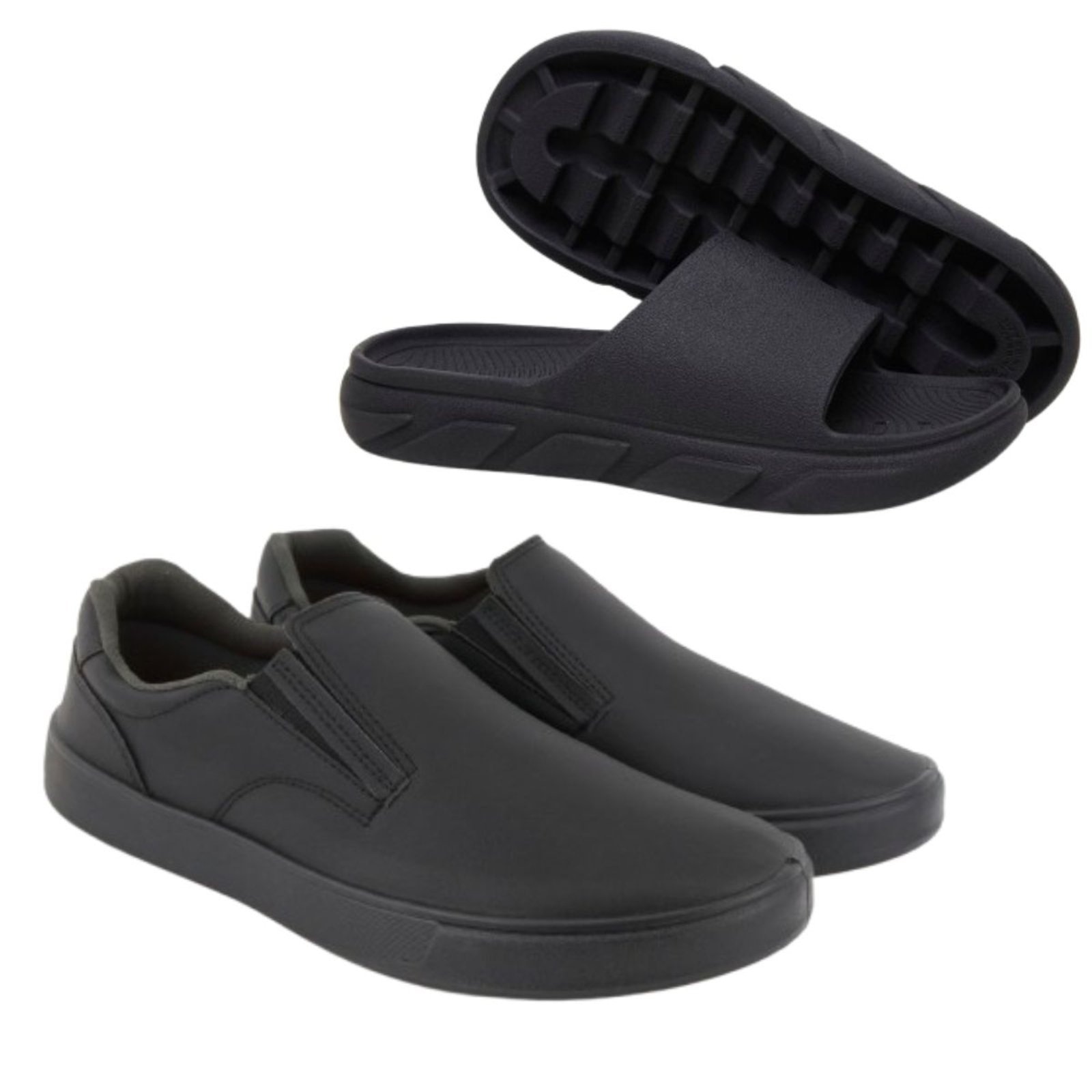 Imagem principal Sapatenis Masculino Anna Andrade Sapato Casul Slip On Kit Chinelo Slide Confortável Anna Andrade preto