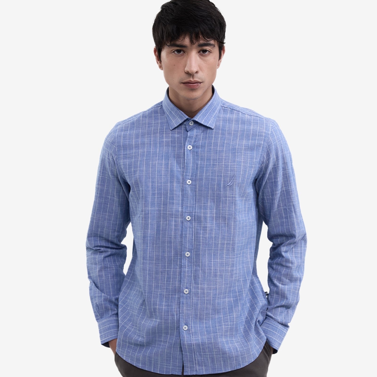 Imagem principal Camisa Nautica Manga Longa Listrada Jeans Nautica azul