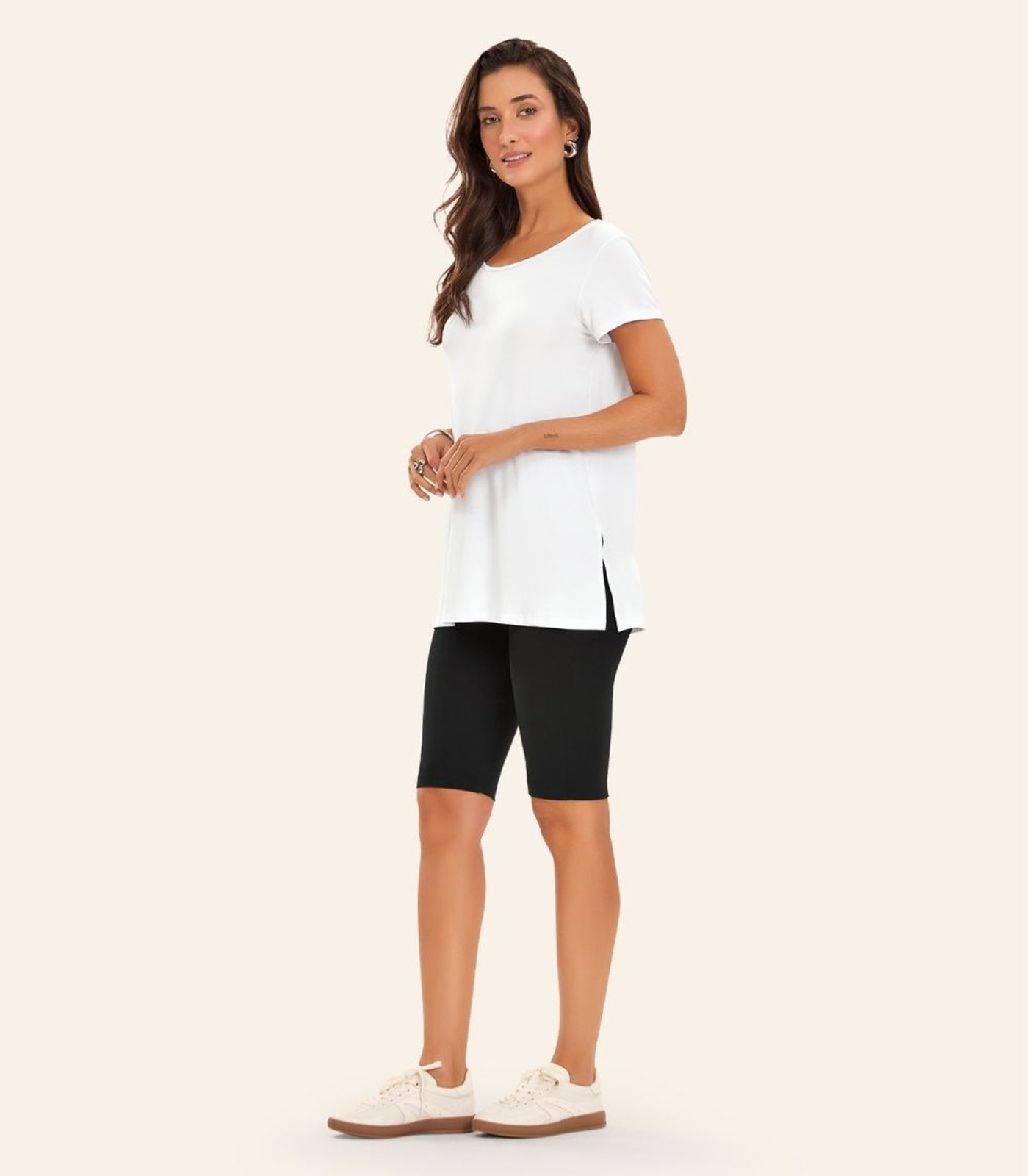 Imagem principal Bermuda Ciclista Feminina em Cotton Pesado Rovitex Rovitex Básicos preto