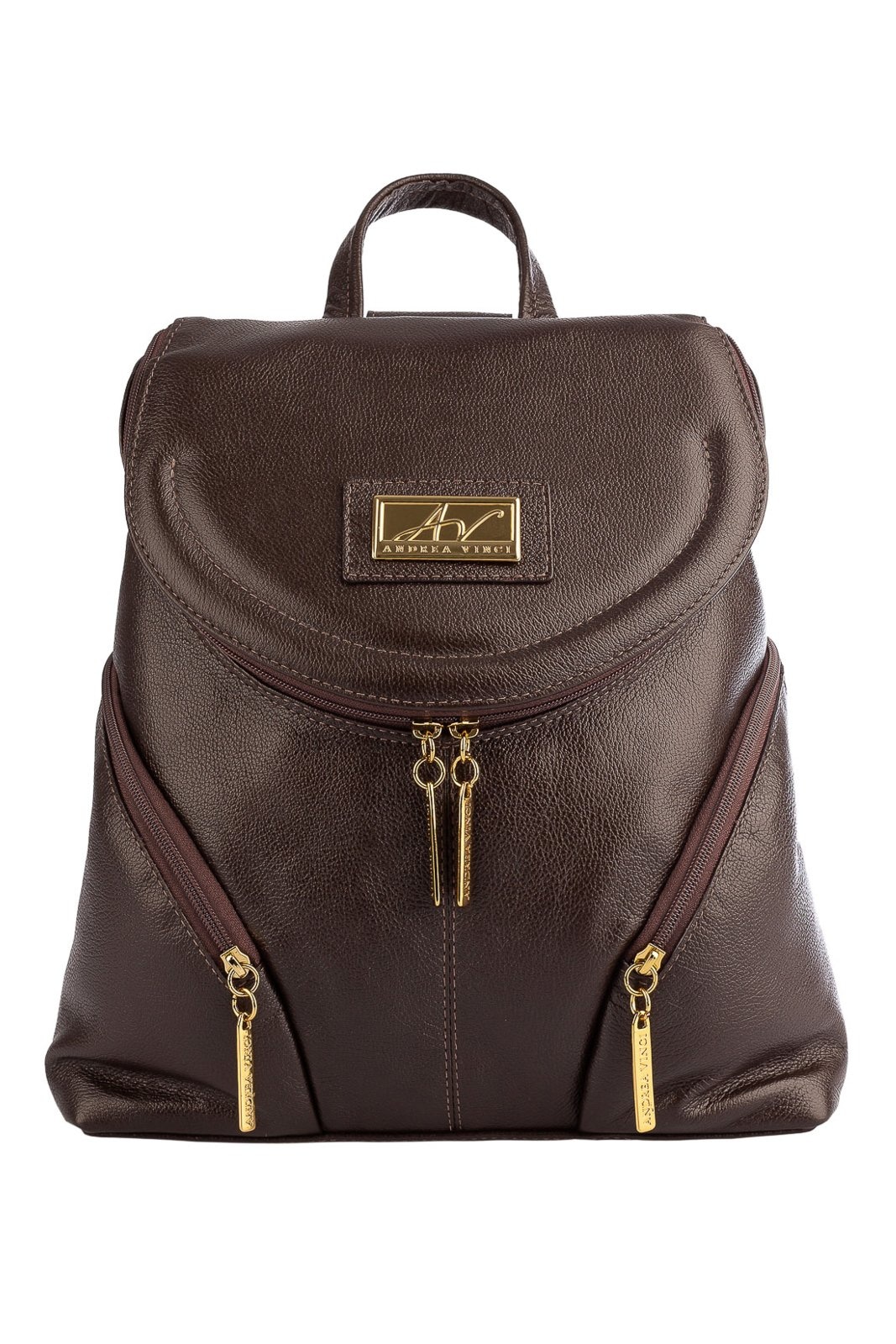 Imagem principal Mochila pequena de couro liso Cecília - Café Andrea Vinci vermelho