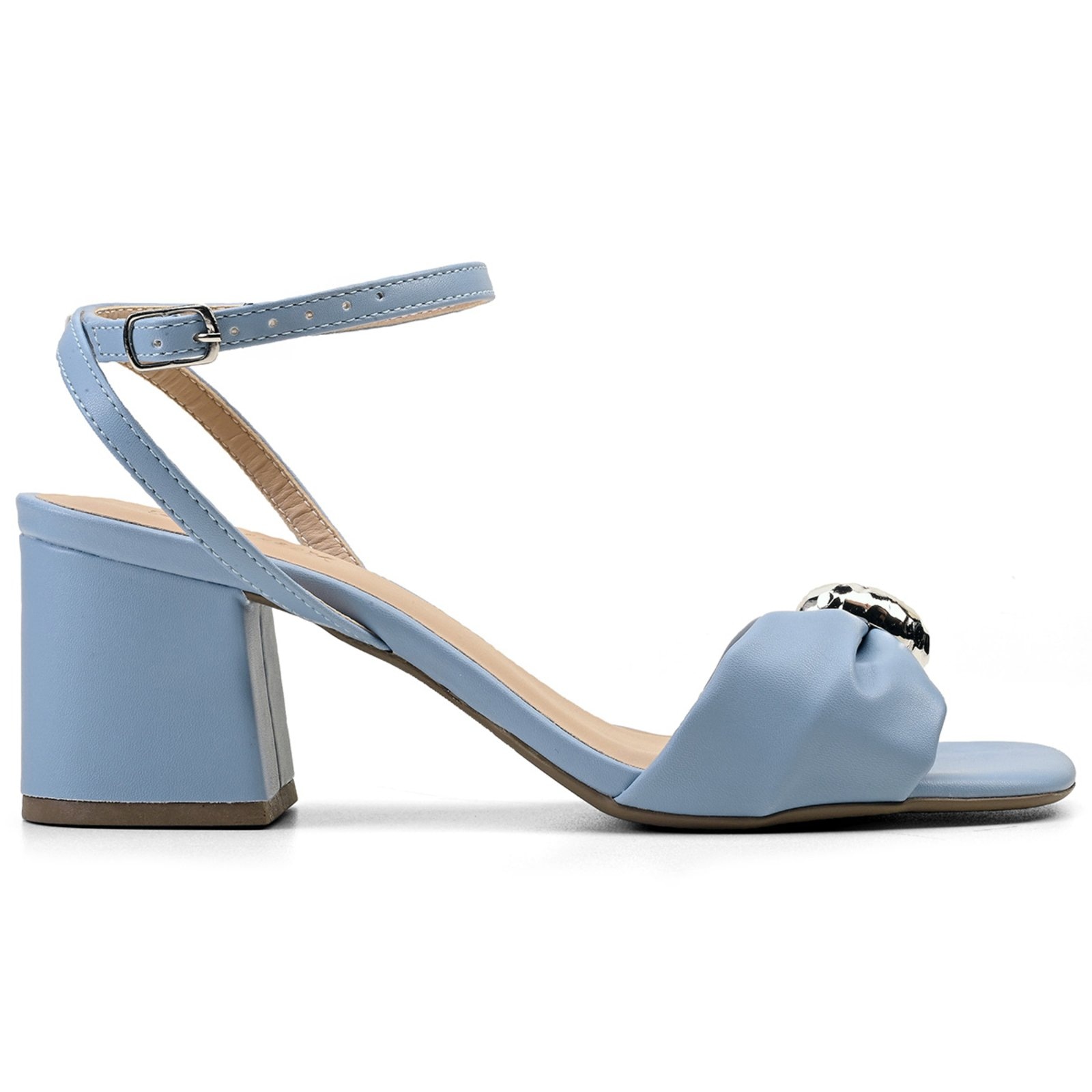 Imagem principal Sandália Feminina Salto Bloco Grosso Casual Salook azul