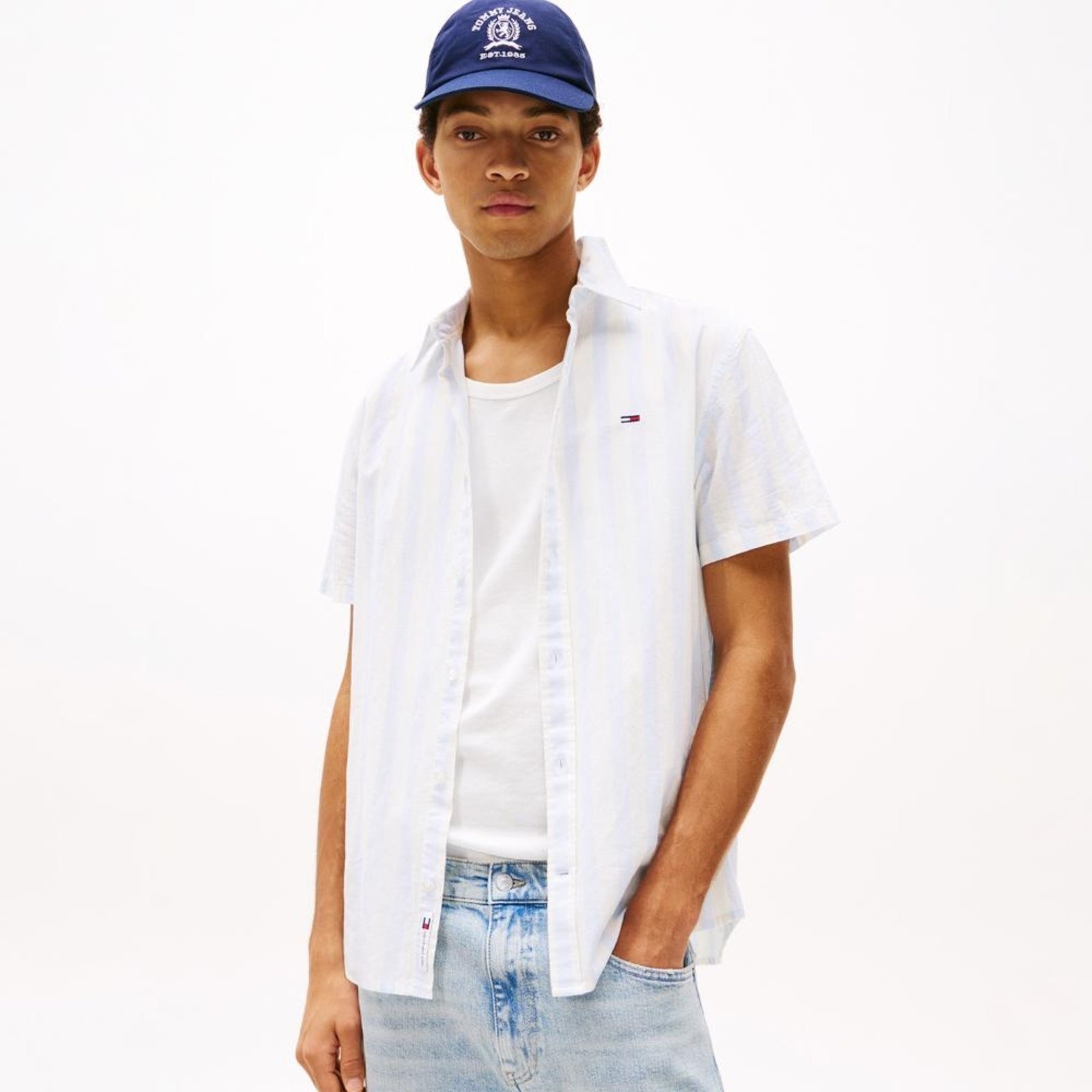 Imagem principal Camisa Listrada Manga Curta Tommy Jeans - EEG Tommy Jeans azul