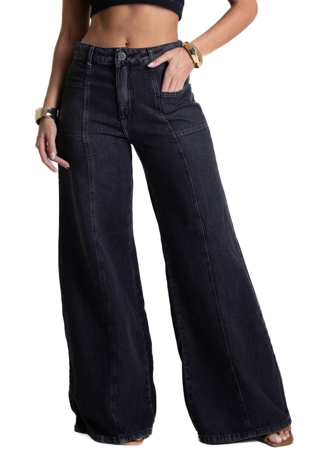 Imagem principal Calça Jeans Sawary Super Wide Leg - 282105 Sawary preto