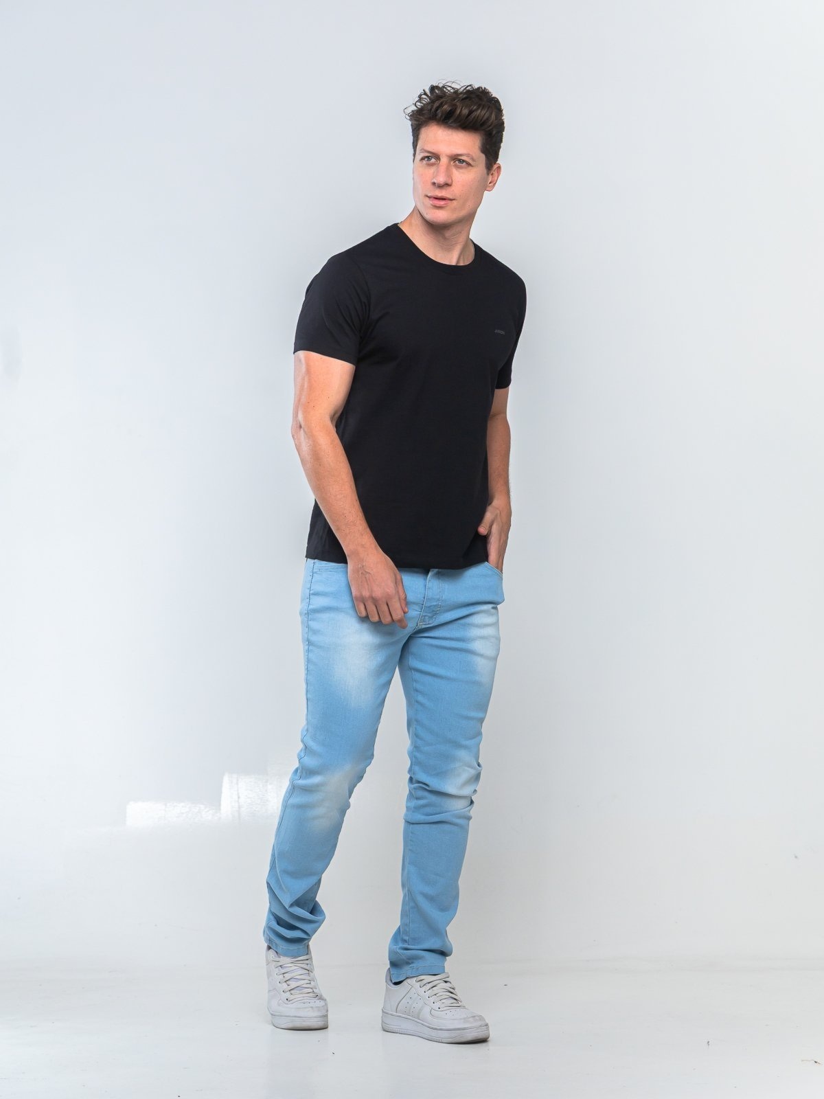 Imagem principal Calça Jeans Delave Masculina Tempo Habil Confortavel e Casual 5 Estilo azul