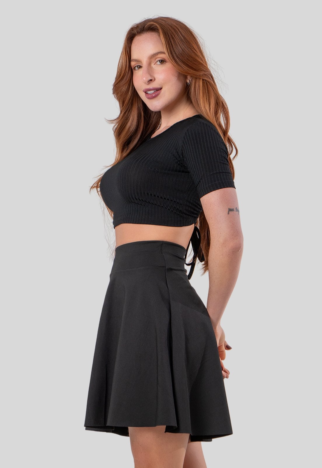 Imagem principal Saia Curta Feminina Rodada Godê Roupa Feminina Rioutlet preto