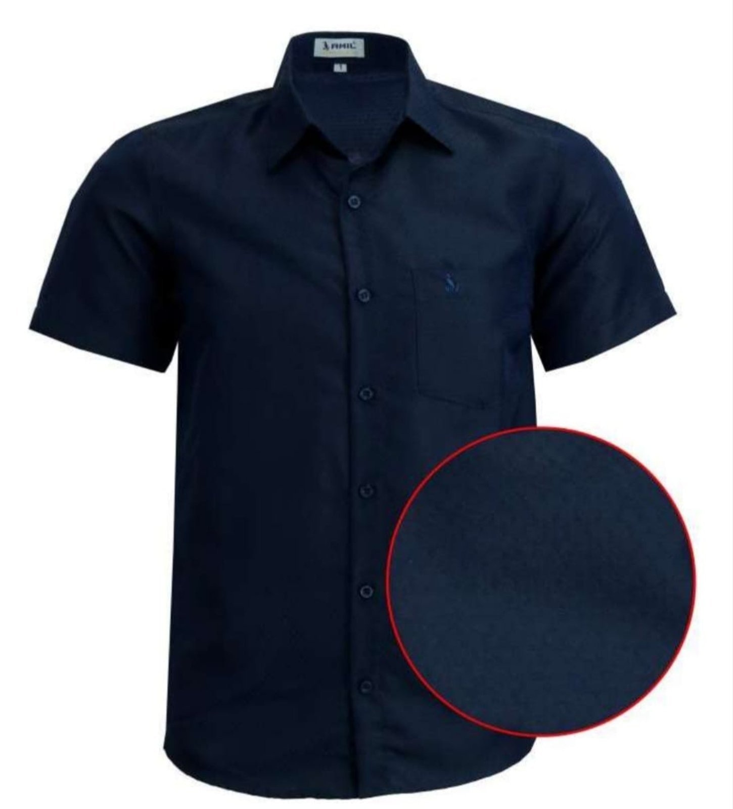 Imagem principal Camisa Casual Amil Comfort Udine Com bolso Poliéster Macia Manga Curta Marinho Amil azul marinho
