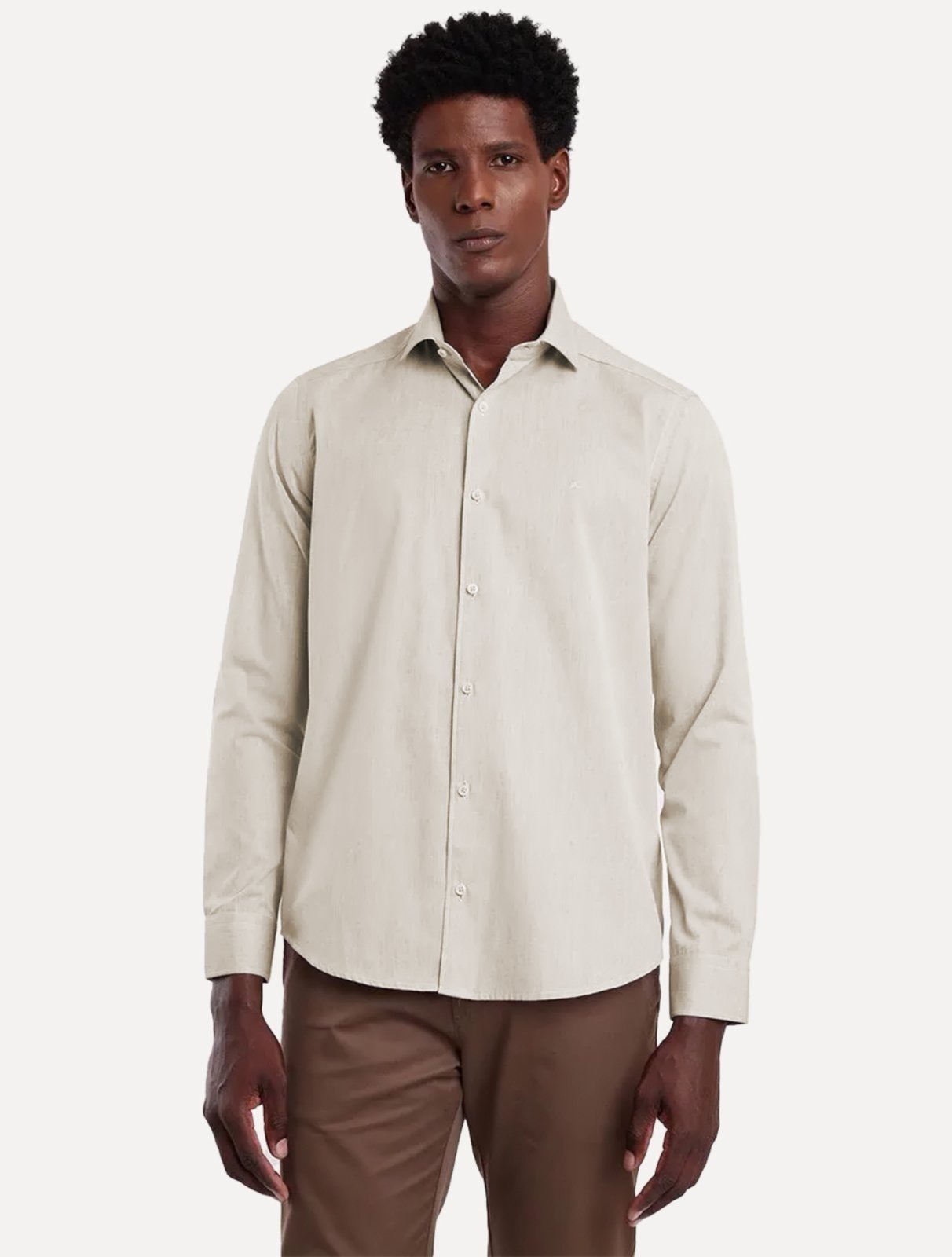 Imagem principal Camisa Aramis Masculina Slim Tricoline Stretch Areia Aramis off-white