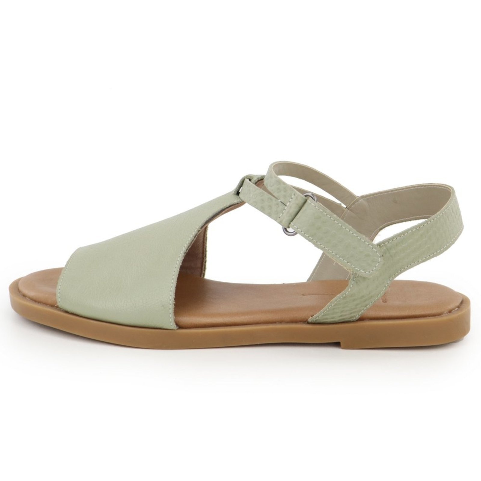 Imagem principal Rasteira em Couro Palmilha Extra Conforto Maria Paula Salvia MARIA PAULA verde